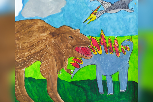 恐竜の水彩画